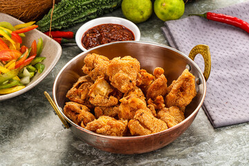 Golden crispy Breaded calamari snack