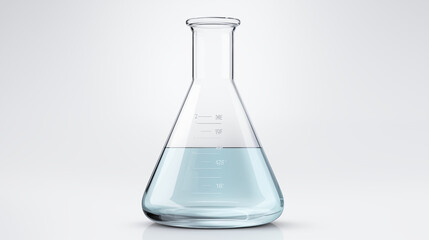 Laboratory Erlenmeyer Flask with Light Blue Liquid