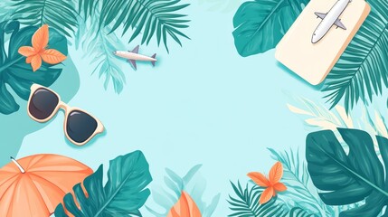 Naklejka premium Its Summer time. Background for travel and vacation.