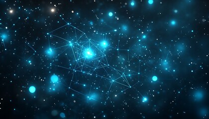 Fototapeta premium A digital abstract representation of interconnected data points and stars