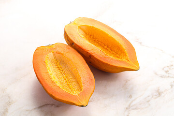 Ripe sweet tropical exotic papaya