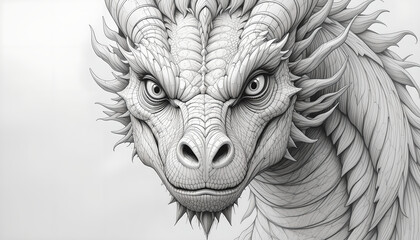 Monstrous Beast: Intricate Pencil Sketch with Detailed Textures