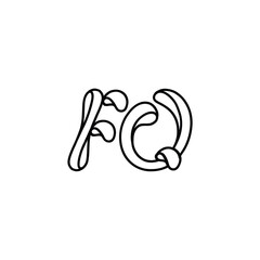FQ monogram logo design letter text name symbol monochrome logotype alphabet character simple logo