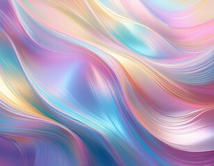 Obraz premium Light holographic irridescent abstract background with soft lines and pastel colors. Generated image
