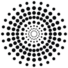 Winter round snow shape made of hand drawn dots beads dot snowflakes Simple circles set
