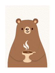 brown bear on a wooden background