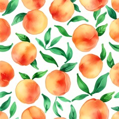 Watercolor Peach Seamless Pattern: A Delightful Summer Design