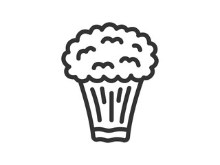 かいわれ大根のアイコン（線画）のイラスト