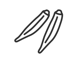 オクラのアイコン（線画）のイラスト