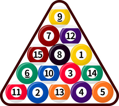 pool balls arranged in triangle formation clip art preview