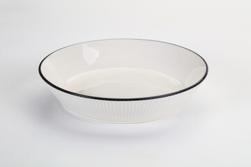White ceramic empty plate dishware