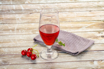 Sweet cherry juice in the glass