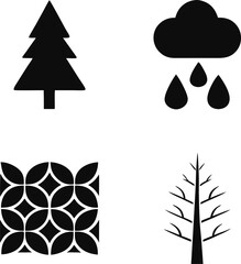 set of black and white icons for design