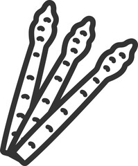 アスパラガスのアイコン（線画）のイラスト