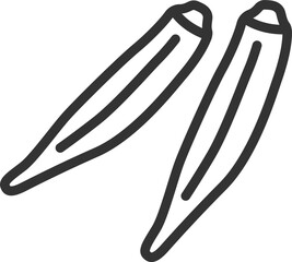 オクラのアイコン（線画）のイラスト