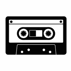 Fototapeta premium Vintage audio cassette tape isolated on white background