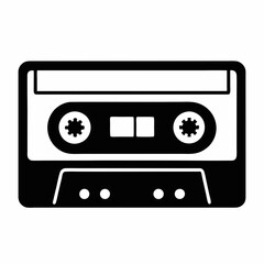 Naklejka premium Vintage audio cassette tape isolated on white background