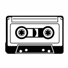 Vintage audio cassette tape isolated on white background