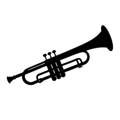 Naklejka premium Brass trumpet isolated on a white background