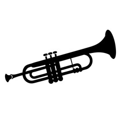 Obraz premium Brass trumpet isolated on a white background