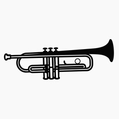 Naklejka premium Brass trumpet isolated on a white background