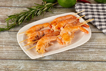 Grilled prawn skewerfor snack
