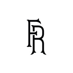 FR monogram logo design letter text name symbol monochrome logotype alphabet character simple logo