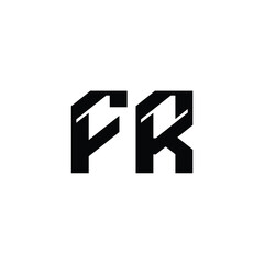 FR monogram logo design letter text name symbol monochrome logotype alphabet character simple logo