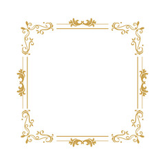 Vintage frame and border golden square ornament element concept