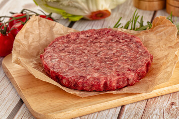 Raw beef cutlet for burger