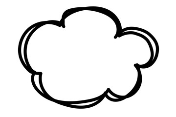手書き風の吹き出しフレーム06　雲