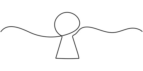 Continuous line drawing of padlock. Closed lock. One line drawing. Single line art. Vector illustration, Cyber safety padlock one line art. Continuous line internet security lock information privacy.