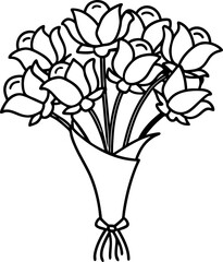 flower bouquet drawing outline