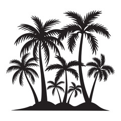 Fototapeta premium Palm Trees Silhouette Illustration