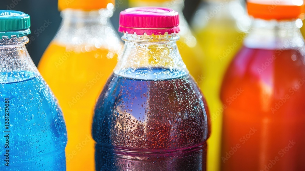 Poster high-speed bottle capping machine securing lids on soft drinks