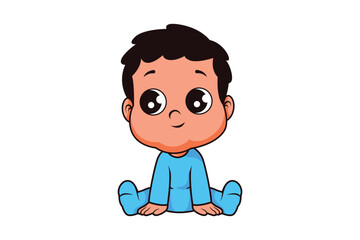 Cute Baby Boy Character Vector Illustration