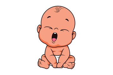 Cute Baby Boy Character Vector Illustration