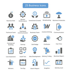 Business Icons Set – Comprehensive Collection Featuring Finance, Strategy, Marketing, Teamwork, Growth, and Leadership Icons for Corporate Branding, Business Presentations, and Professional Projects