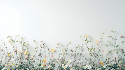 Fototapeta premium Delicate Pastel Floral Arrangement: Soft Blooms for a Serene and Elegant Look