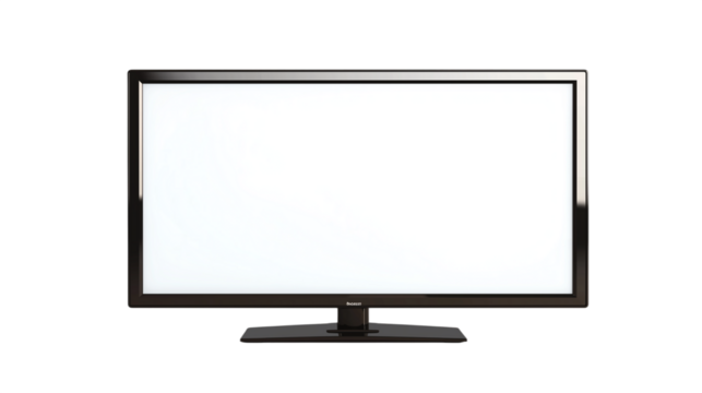 lcd tv monitor , screen isolated on white background , transparent png 