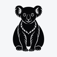 A cute cartoon of animal character silhouette simple flat design vector.