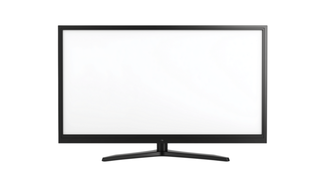 lcd tv monitor , screen isolated on white background , transparent png 