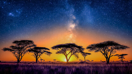 Starry Night Over Savanna