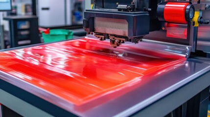 Fototapeta premium Plastic thermoforming machine shaping thin plastic sheets