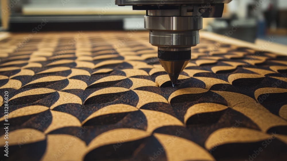 Poster precision laser fabric cutting machine slicing textiles into patterns