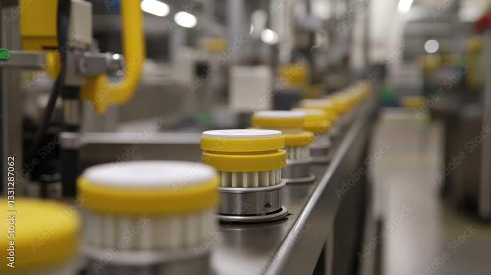 Poster smart packaging line using sensors to check product quality