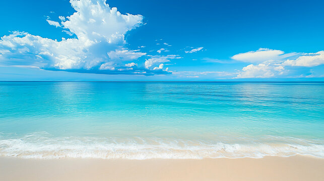 A bright summer day at a picturesque beach.