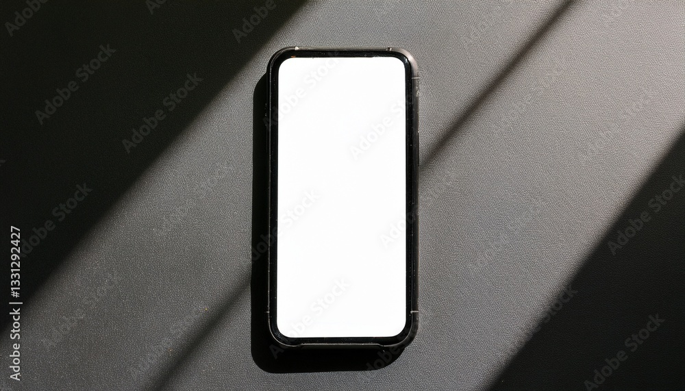 Aufkleber smartphone with blank display on a dark surface, ready to be displayed. this image showcases the dev