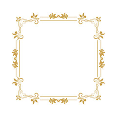 Vintage frame and border golden square ornament element design