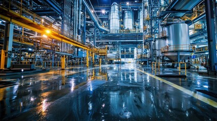 Industrial Plant Interior: A Symphony of Steel and Light